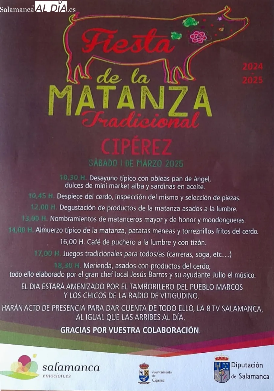 Foto 2 - Cip&eacute;rez celebrar&aacute; el 1 de marzo una nueva Fiesta de la Matanza Tradicional