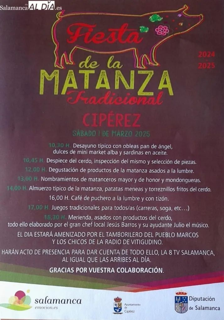 Cipérez se prepara para una nueva edición de la Fiesta de la Matanza Tradicional | Imagen 1