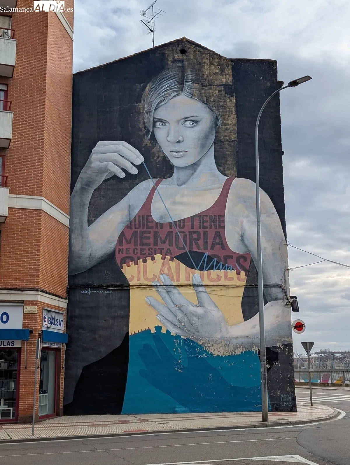 'Quien no tiene memoria necesita cicatrices', de Caín Ferreras en la Avda. Los Cipreses. Foto: David Sañudo
