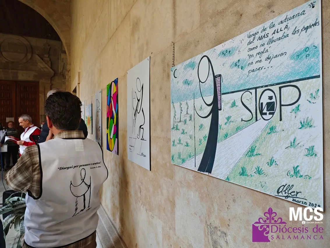 Inauguración de la exposición 'Disegni per pensare e sentire', de Gerardo A. Aller, en la Casa de la Iglesia