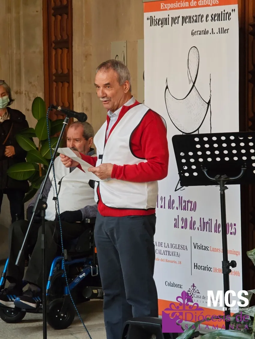 Inauguración de la exposición 'Disegni per pensare e sentire', de Gerardo A. Aller, en la Casa de la Iglesia