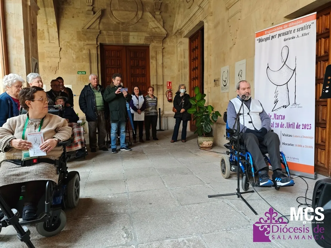 Inauguración de la exposición 'Disegni per pensare e sentire', de Gerardo A. Aller, en la Casa de la Iglesia