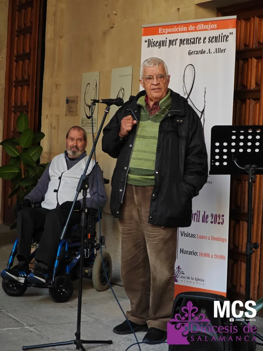 Inauguración de la exposición 'Disegni per pensare e sentire', de Gerardo A. Aller, en la Casa de la Iglesia