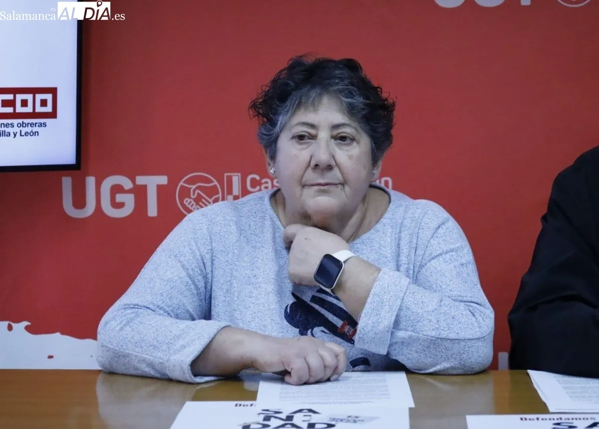 Presentación en Salamanca de la manifestación del 15 de marzo en defensa de la sanidad pública, que se hará en Valladolid. Foto de David Domínguez