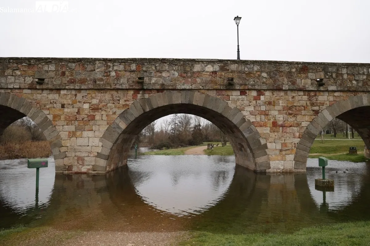 Crecida del río Tormes a su paso por Salamanca. Foto de David Sañudo