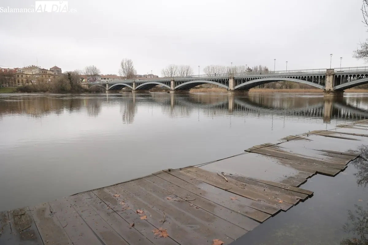 Crecida del río Tormes a su paso por Salamanca. Foto de David Sañudo
