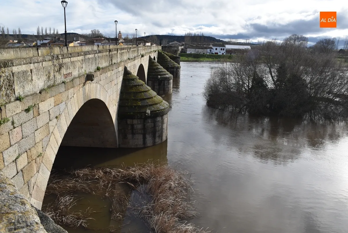 Foto 4 - El &Aacute;gueda se dispara por encima de los 100 m3/s de caudal a su paso por Ciudad Rodrigo