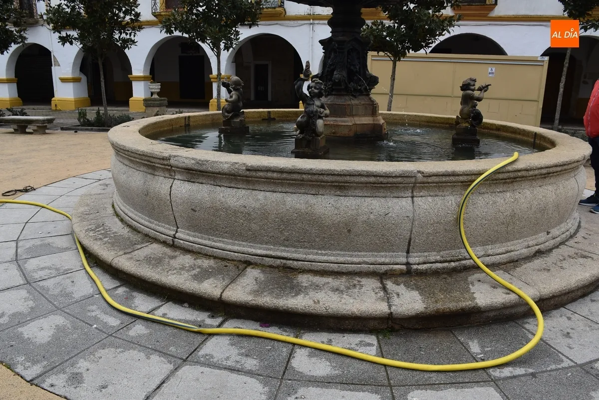 Foto 9 - Operarios de Jardines limpian las fuentes municipales tras el paso del Carnaval