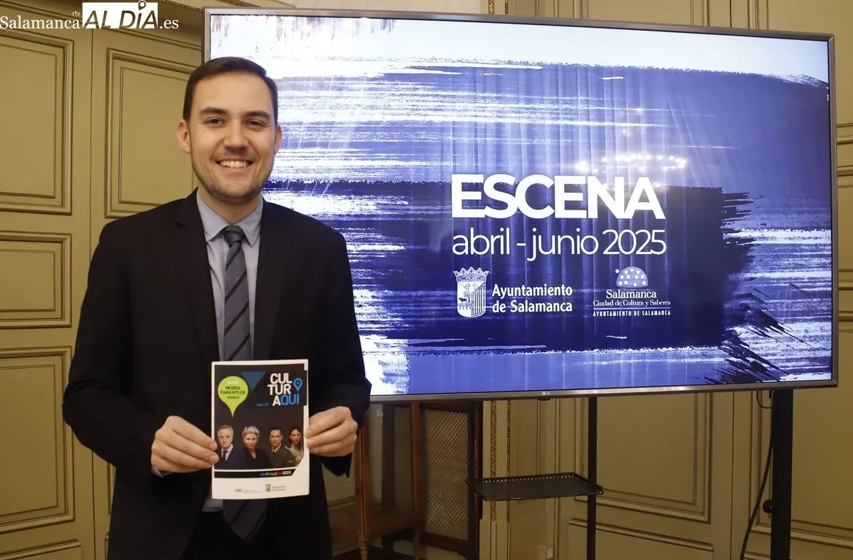 El concejal de Cultura, Ángel Fernández, presenta la programación de la Fundación Salamanca Ciudad de Cultura del segundo trimestre del año. Foto de Ángel Puma