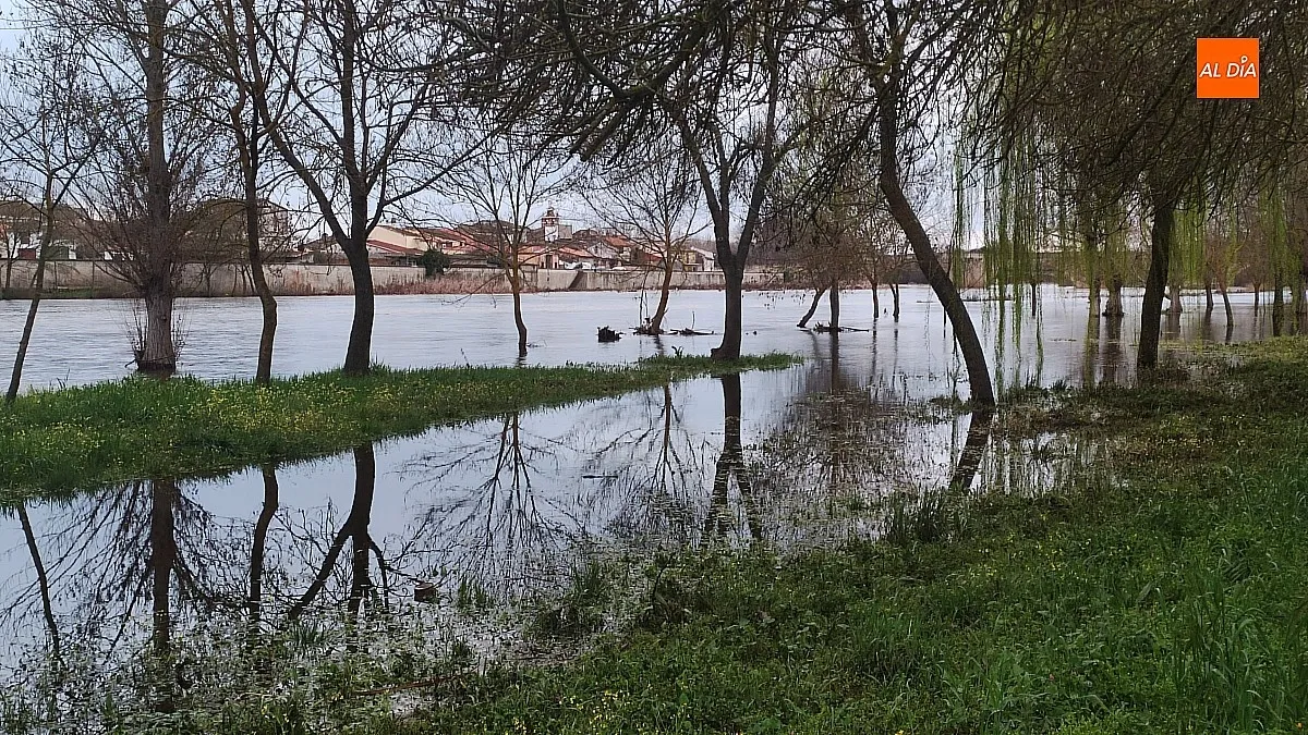 Río Águeda a su paso por Ciudad Rodrigo en la tarde del miércoles