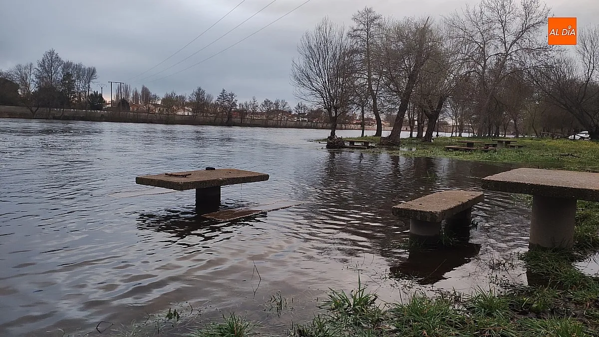 Río Águeda a su paso por Ciudad Rodrigo en la tarde del miércoles