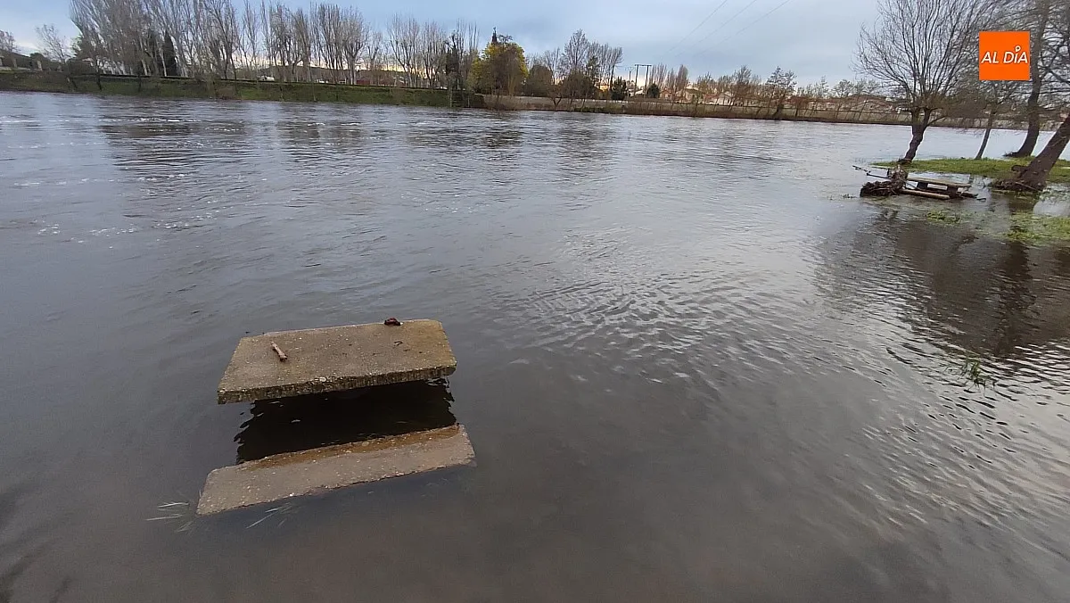 Río Águeda a su paso por Ciudad Rodrigo en la tarde del miércoles