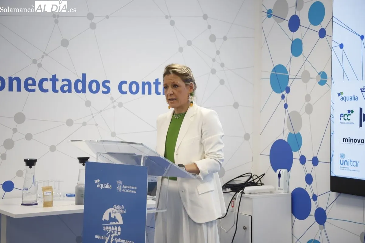 Presentación del proyecto United Circles en España, del que forma parte Salamanca, para acelerar el proceso de descarbonización y aprovechamiento circular de agua, recursos y energía. Foto de Ángel Puma