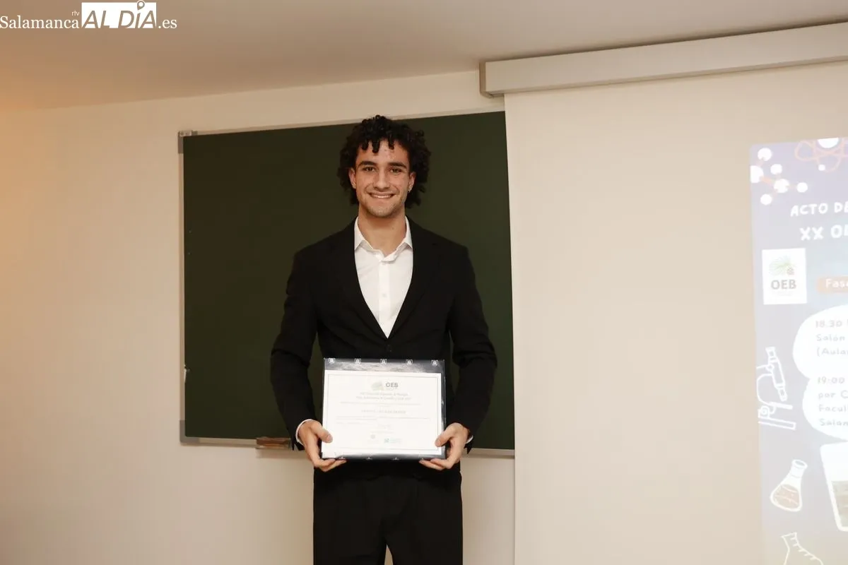Entrega de los premios de la XX Olimpiada autonómica de Biología en la Facultad de Biología de la Universidad de Salamanca. Fotos: David Sañudo