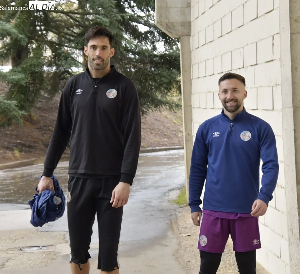 Jugadores del Salamanca UDS tras la sesión de gimnasio y recuperación de este martes