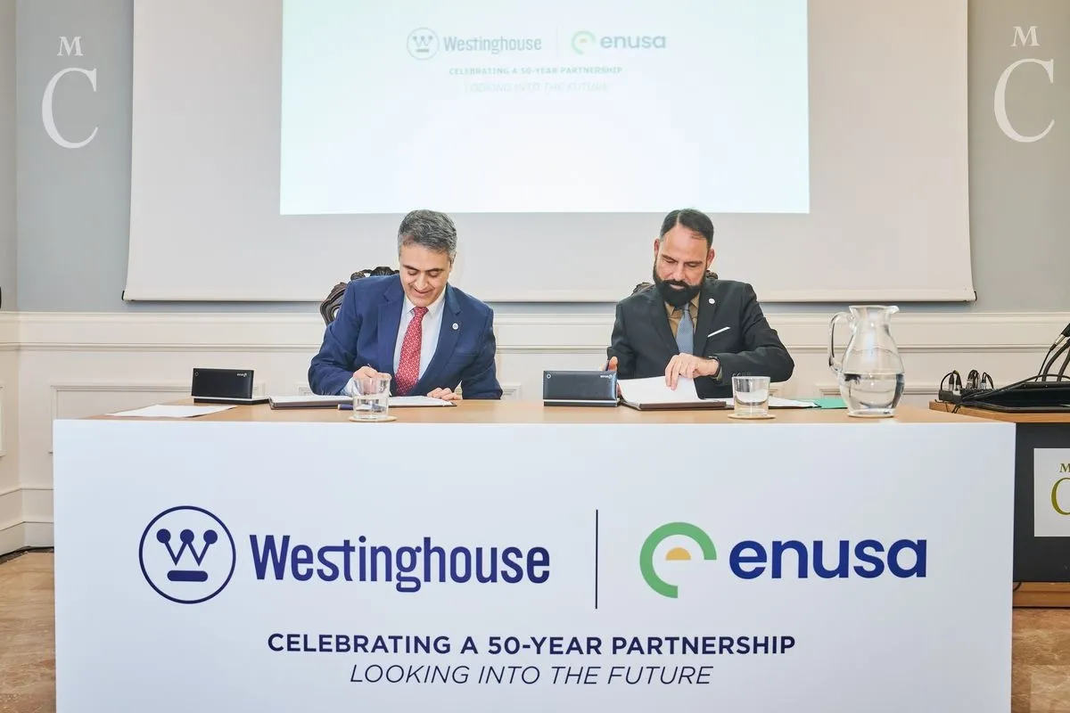Mariano Moreno, presidente de Enusa, junto a Tarik Choho, presidente de Combustible Nuclear de Westinghouse