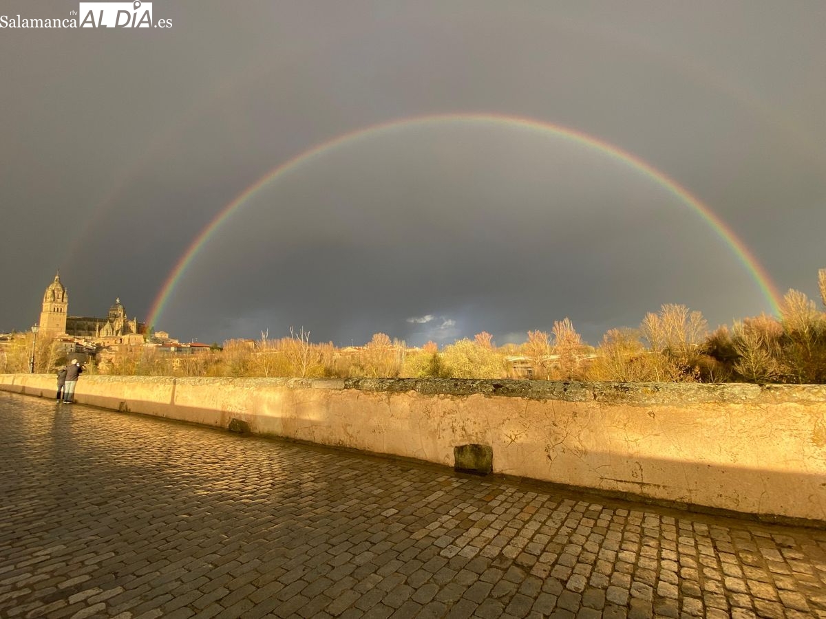FOTOS | Espectacular y majestuoso arco iris en el cielo de Salamanca 