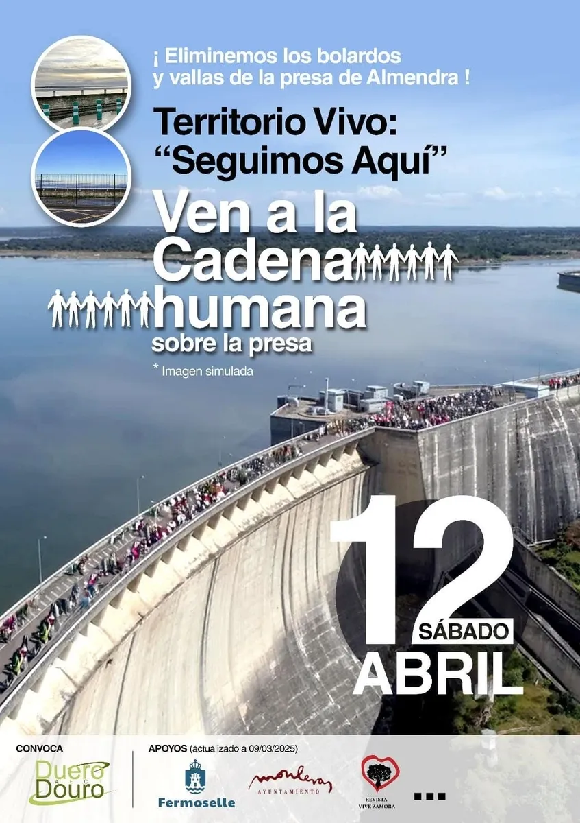 Foto 2 - La AECT Duero-Douro convoca una cadena humana en la presa de Almendra en protesta por la eliminaci&oacute;n de aparcamientos
