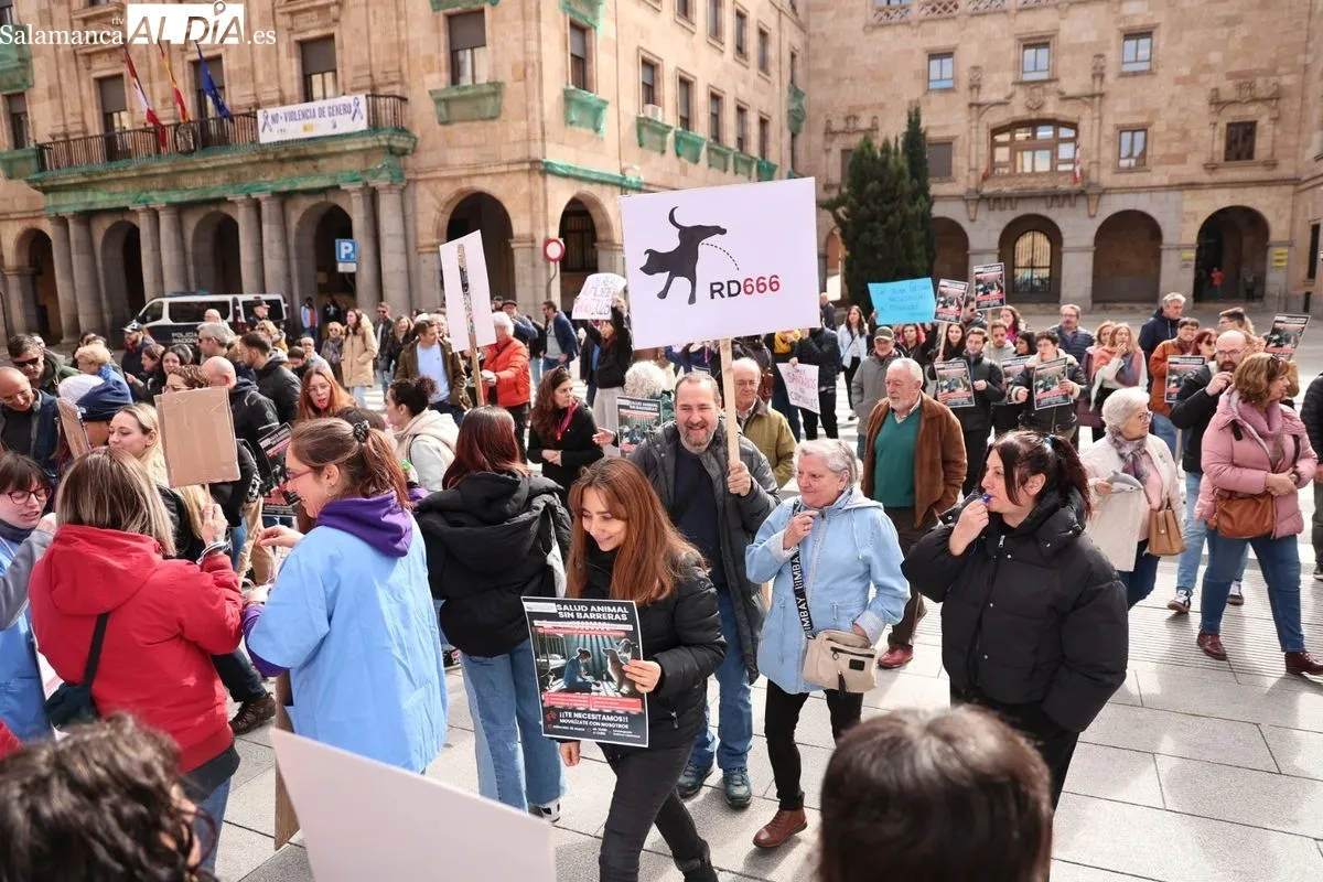 Profesionales salmantinos se manifiestan contra la normativa del medicamento veterinario. Foto de David Sañudo