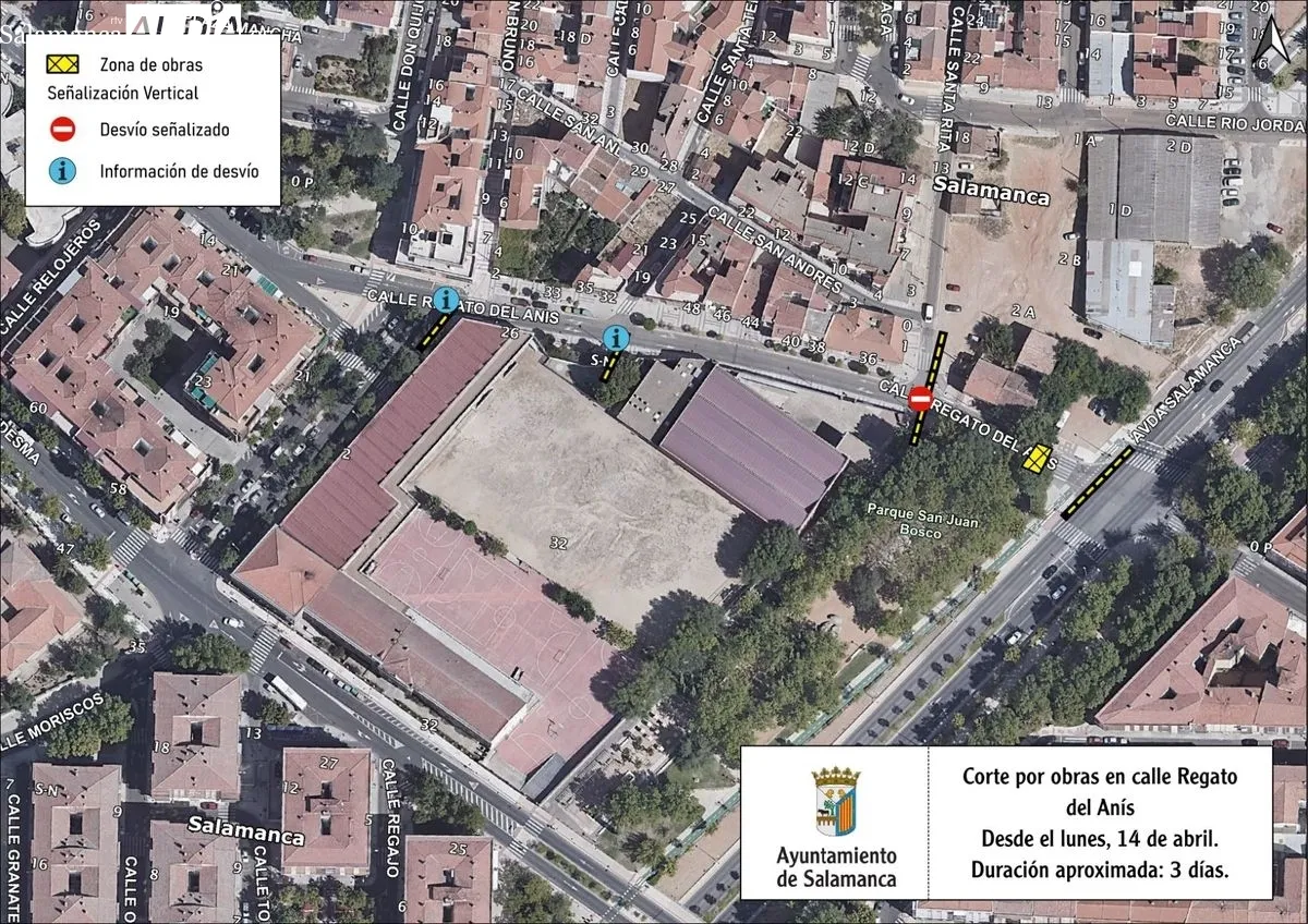 Corte de tráfico en la calle Regato del Anís