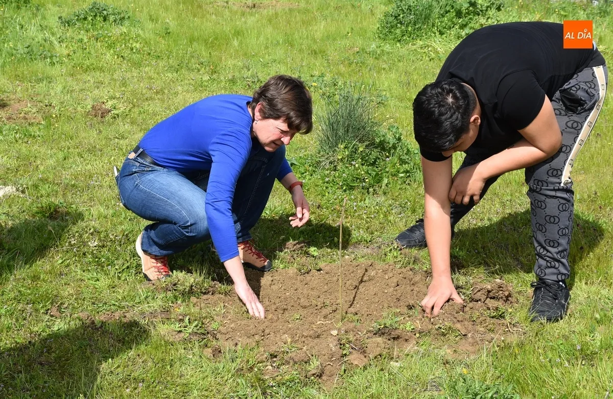 Foto 6 - Alumnos del IES Tierra plantan 90 &aacute;rboles en el marco de un proyecto educativo