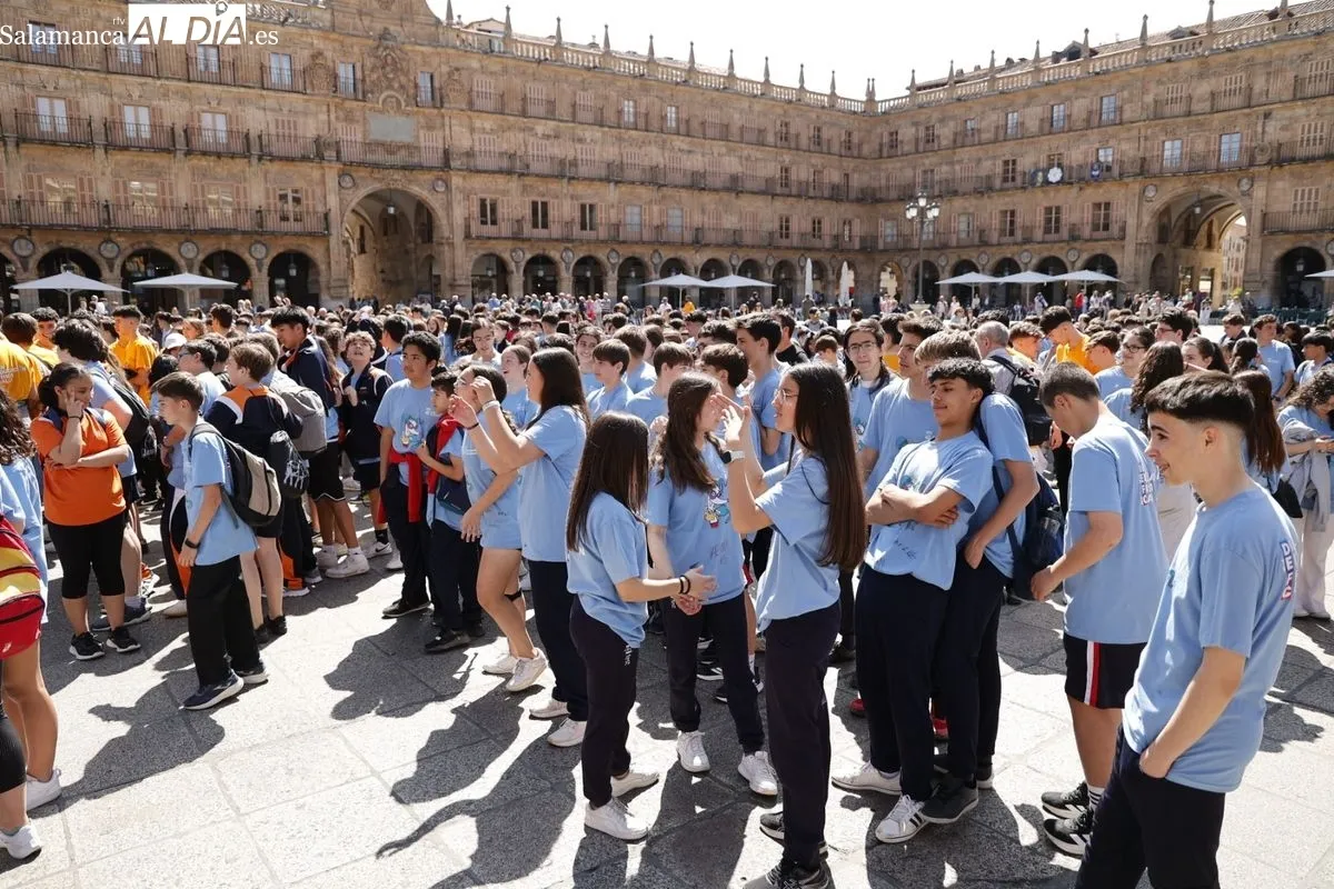 Día de Educación Física en la Calle celebrado en la Plaza Mayor. Foto de David Sañudo