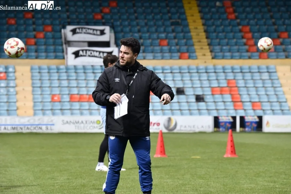 Entrenamiento del Salamanca UDS este martes en el estadio Helmántico