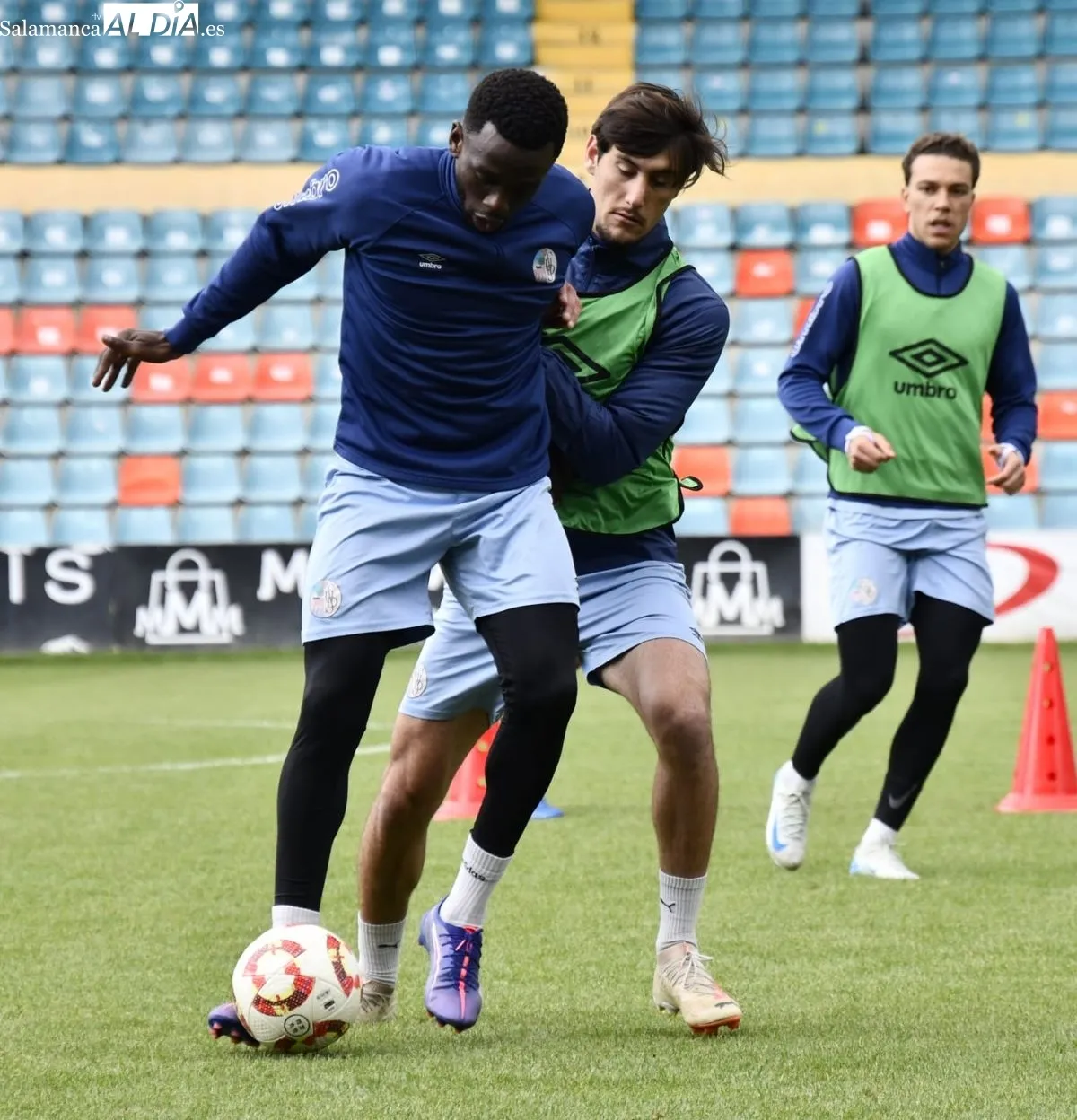 Entrenamiento del Salamanca UDS este martes en el estadio Helmántico