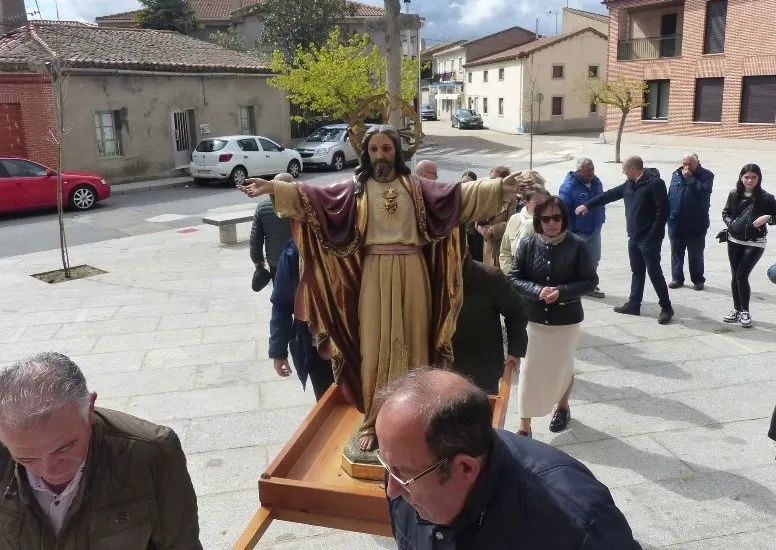 Procesión del Encuentro en Villoria. Fotos Pilar Corredera