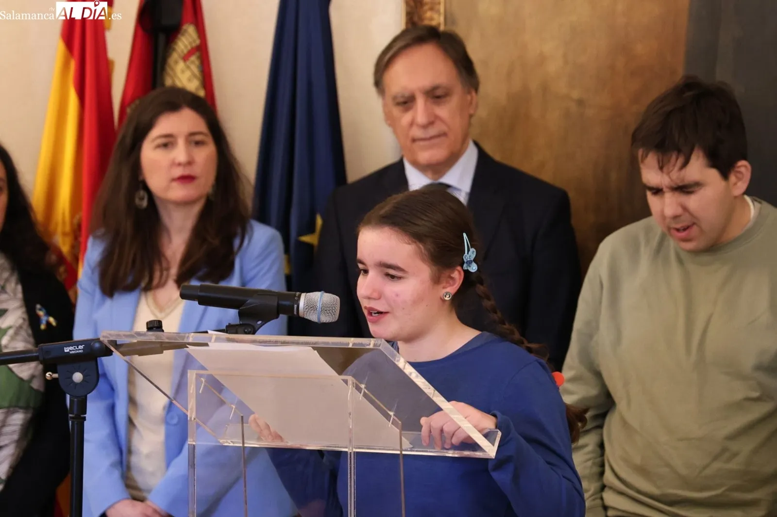 Recepción municipal a  Ariadna, AIPA, Asperger Salamanca y Fundaneed. Foto de David Sañudo