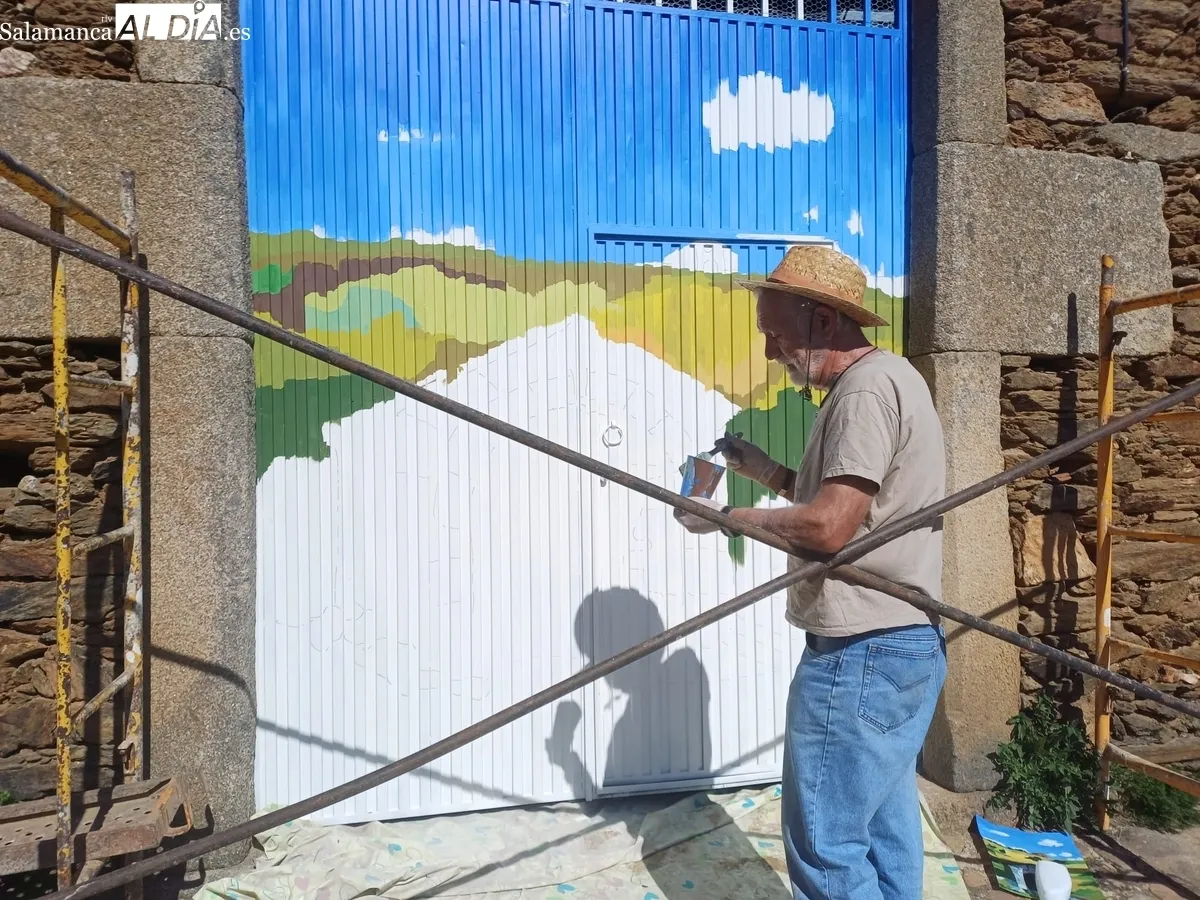 Algunos de los participantes en este II Certamen de Murales de Hinojosa de Duero