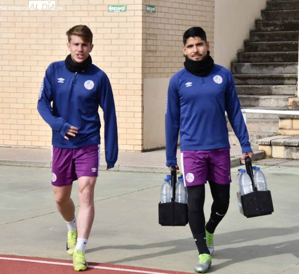 Entrenamiento del Salamanca UDS, este lunes, en las Pistas del Helmántico 