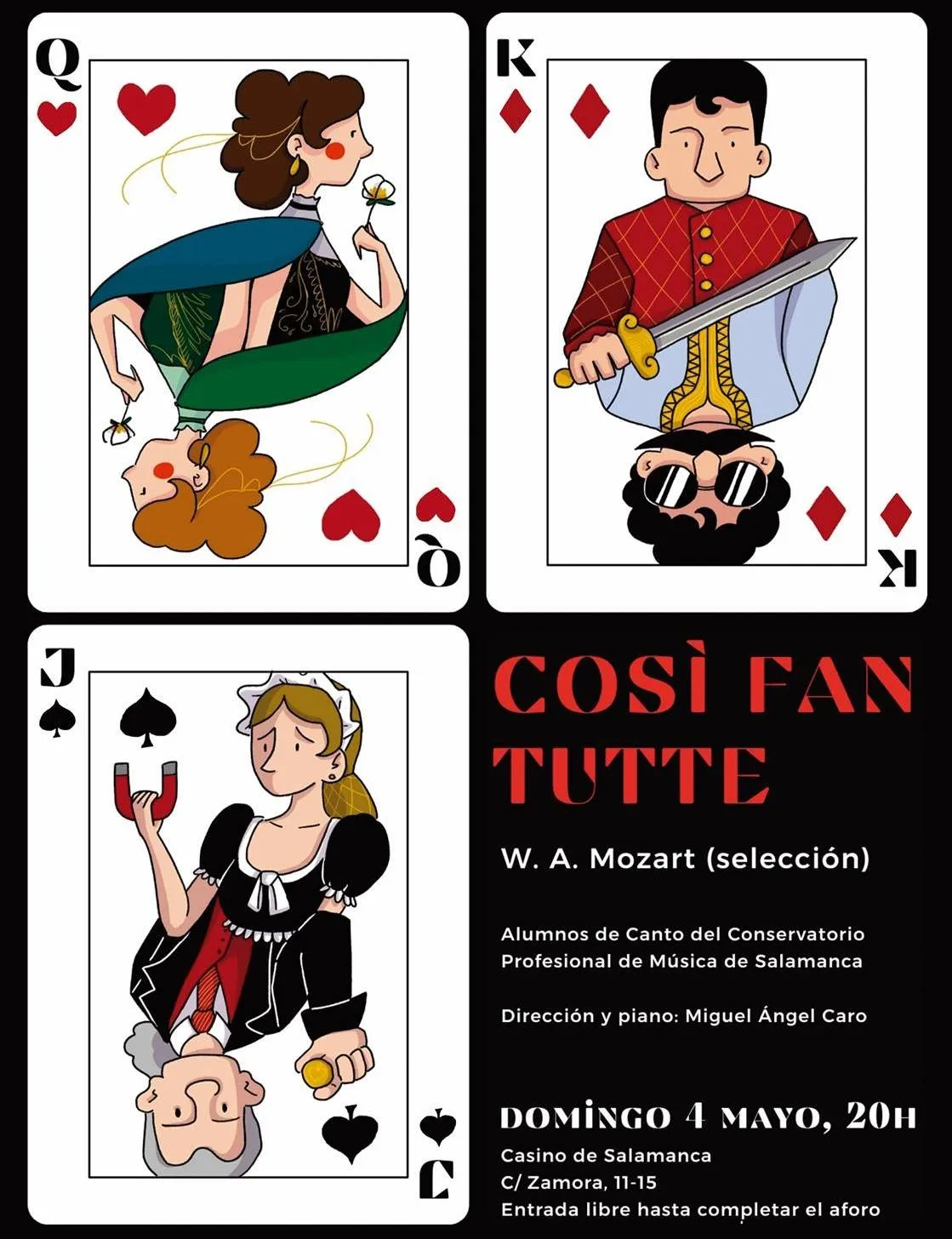 Domingo, 4 de mayo. Concierto de ópera Cosi fan tute a cargo de los alumnos de canto del Conservatorio Profesional