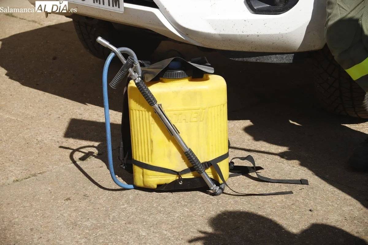 Mochilas extintoras y batefuegos. Camiones y helicópteros: Así se lucha contra el fuego en Salamanca | FOTOS: Ángel Puma 