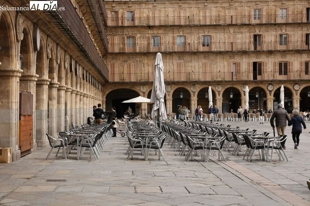 Ambiente en el centro de Salamanca este domingo. Foto: David Sañudo