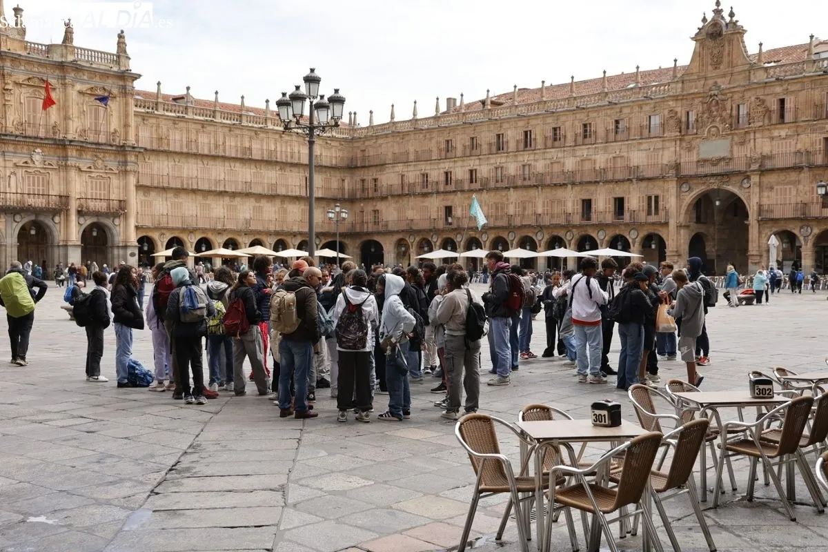 Ambiente en el centro de Salamanca este domingo. Foto: David Sañudo