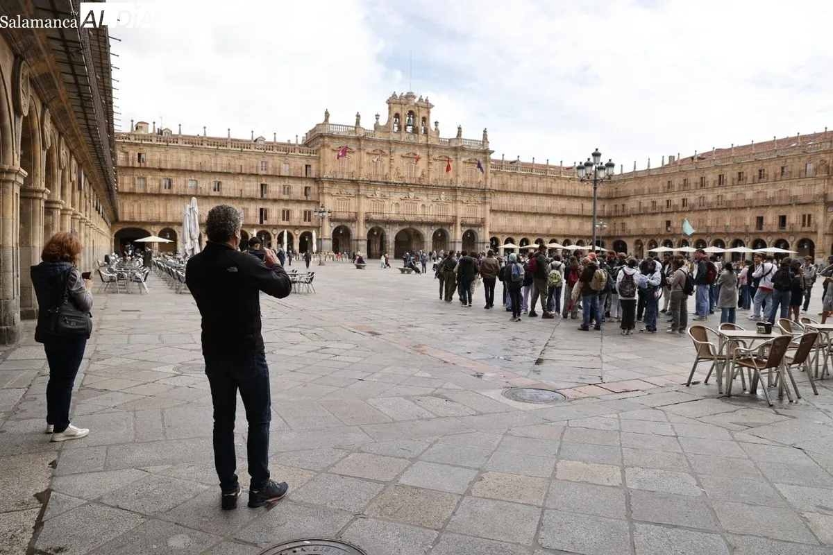 Ambiente en el centro de Salamanca este domingo. Foto: David Sañudo