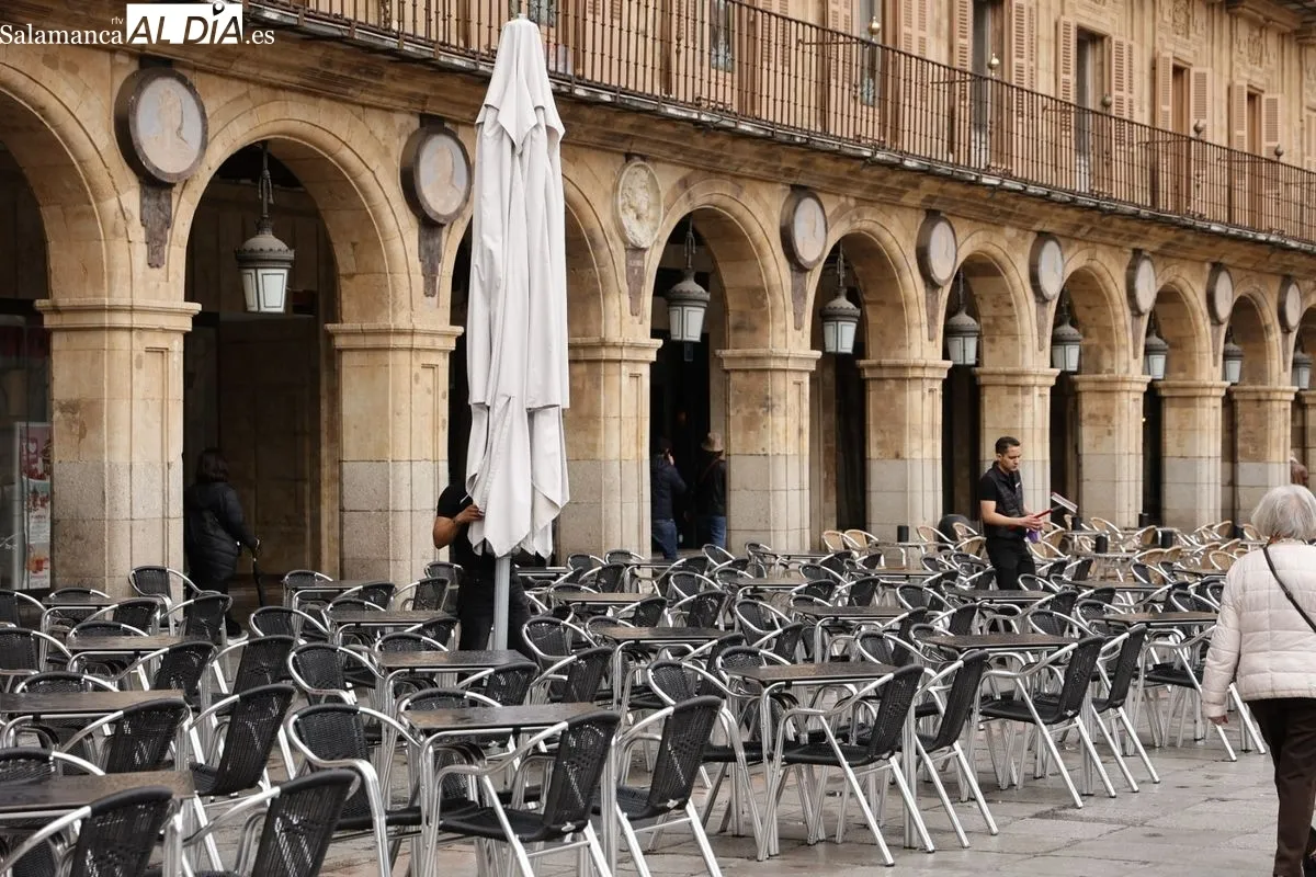 Ambiente en el centro de Salamanca este domingo. Foto: David Sañudo