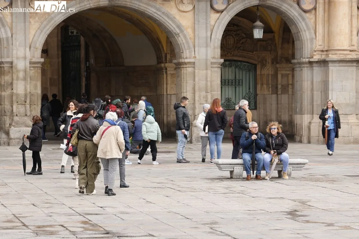 Ambiente en el centro de Salamanca este domingo. Foto: David Sañudo