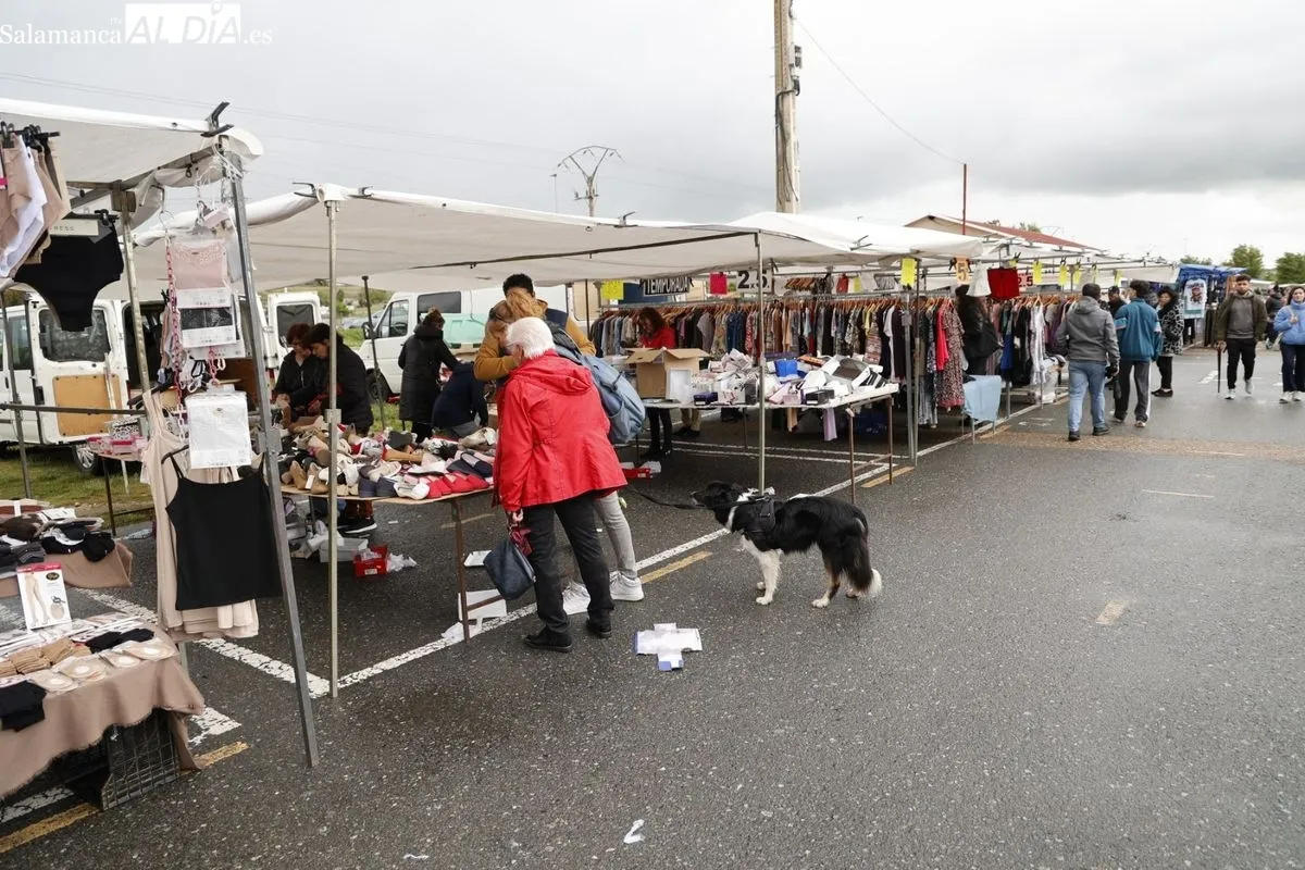 Ambiente en el Rastro de Salamanca en la mañana de este domingo de mayo. Fotos: David Sañudo