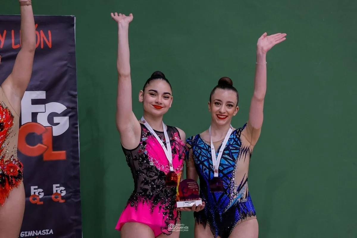Las deportistas del Club Rítmica Salamanca brillaron en el Campeonato de Castilla y León y la Liga Autonómica. Foto de Alberto Guervós