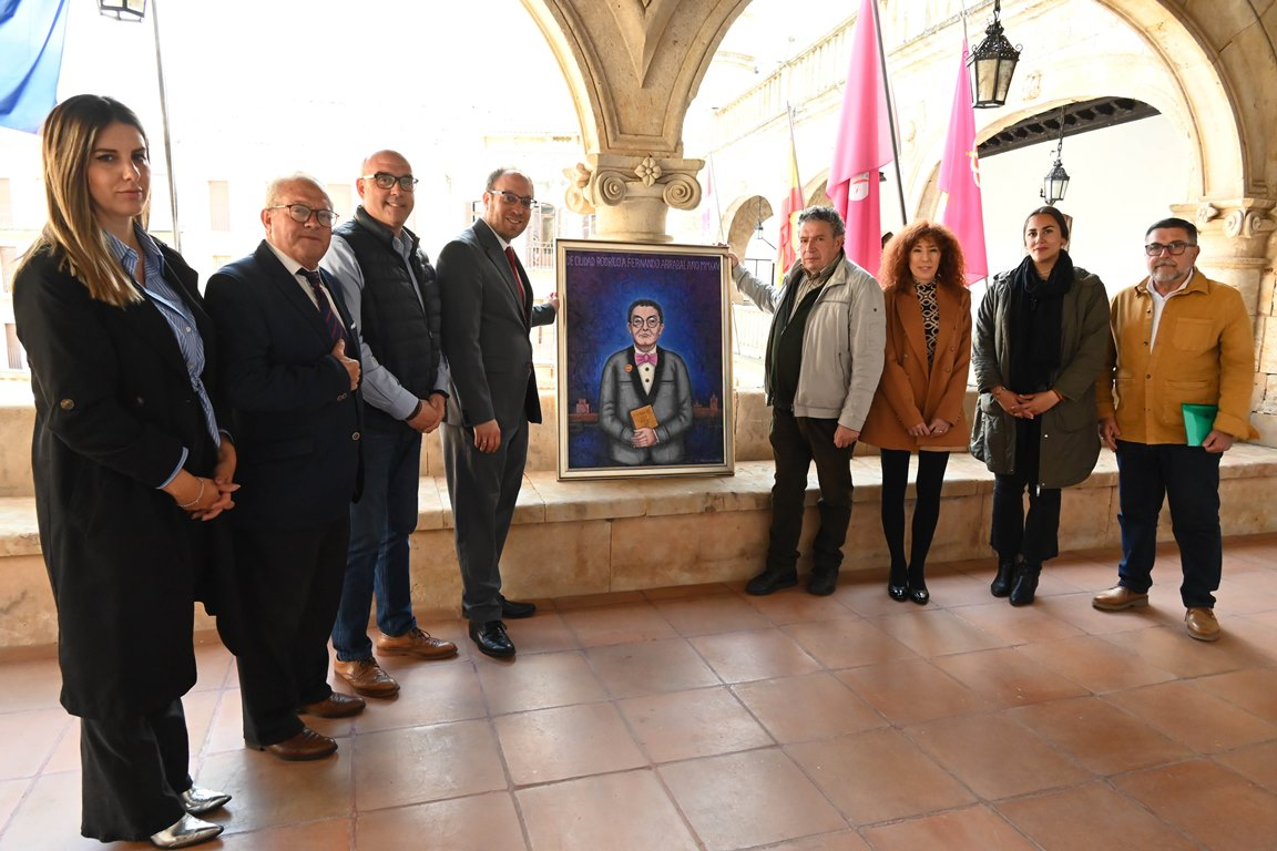 Carlos García Medina pinta un retrato de Fernando Arrabal con motivo de los 125 años del Teatro