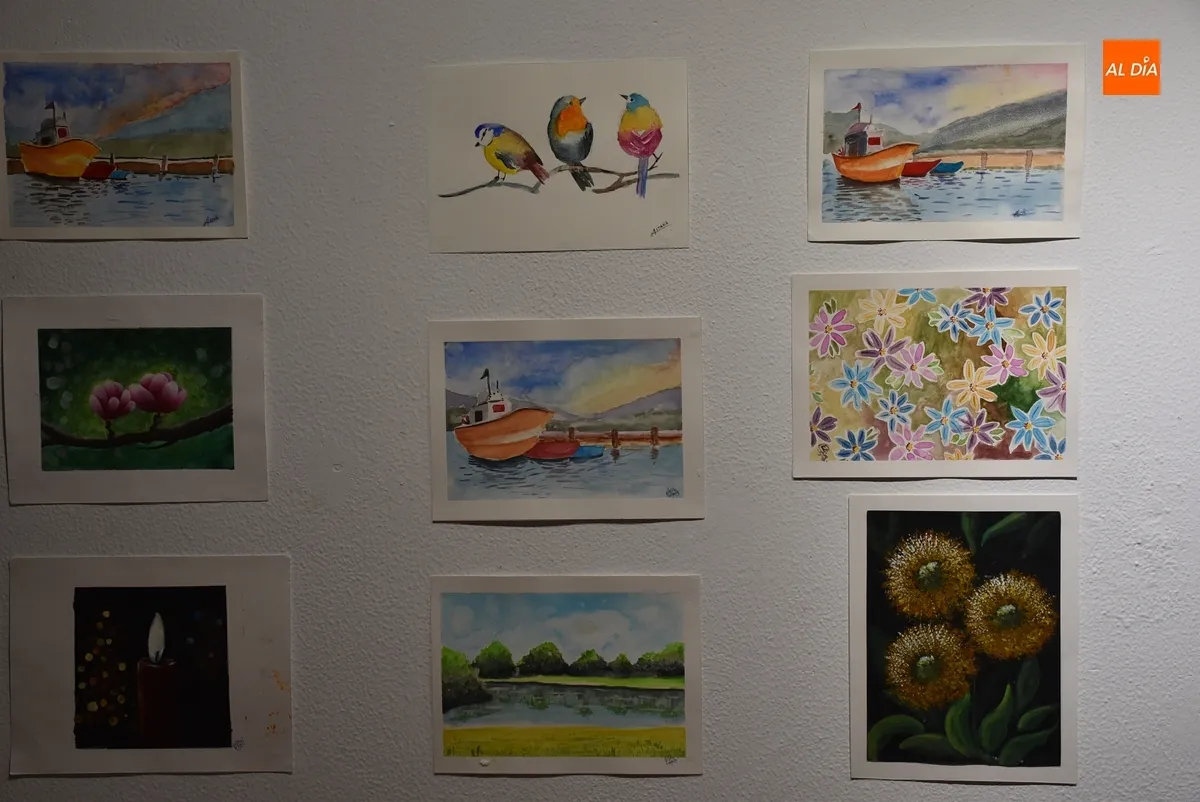 Foto 2 - Los j&oacute;venes alumnos de Pilar Rivero exponen sus creaciones pict&oacute;ricas en la Casa de la Cultura