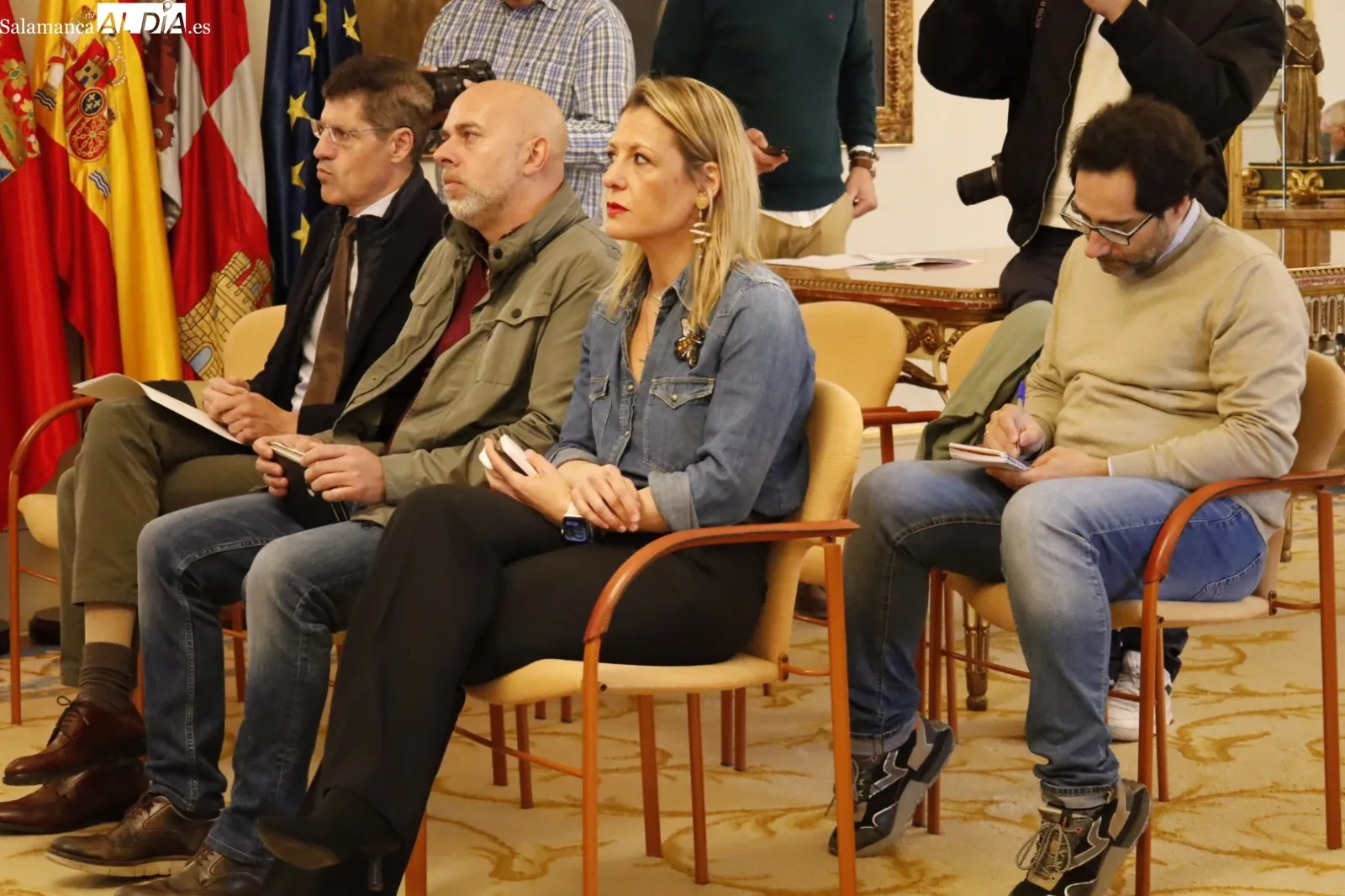 El alcalde de Salamanca, Carlos García Carbayo, presenta nuevos proyectos de mejora de parques y plazas de la ciudad. Foto de David Domínguez