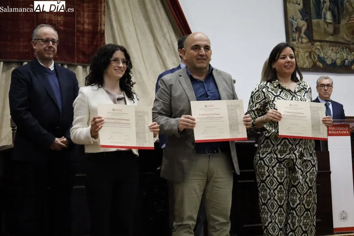 Entrega en el Paraninfo de los Premios Extraordinarios de Grado, Máster y Doctorado de la USAL. Foto de David Domínguez