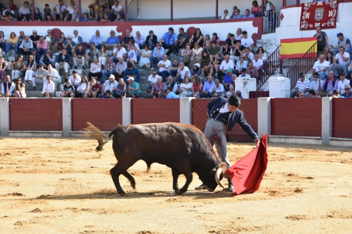 Clase práctica en homenaje al 40° aniversario de la Escuela Taurina de Salamanca en la plaza de toros de Guijuelo