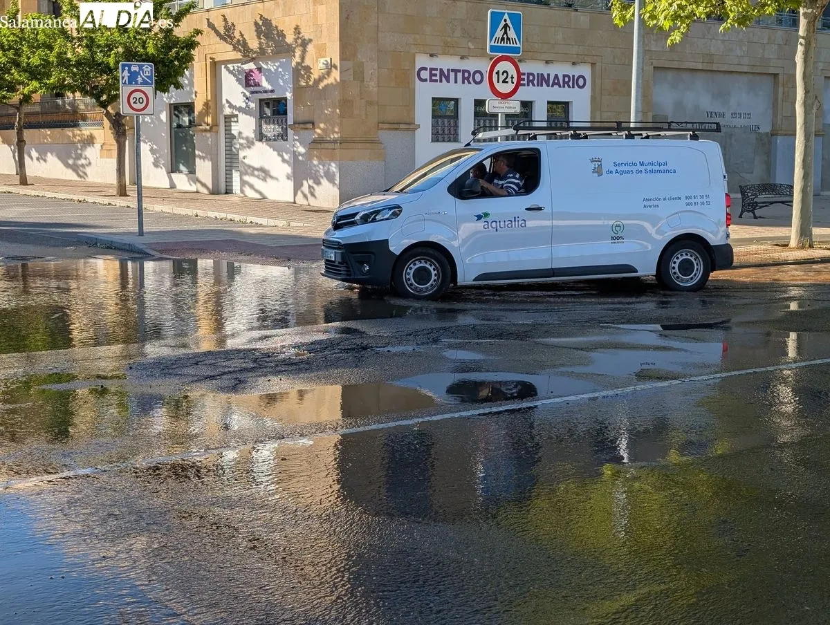 Imágenes de la avenida de San Agustín tras el reventón de una tubería de agua. Fotos: David Sañudo