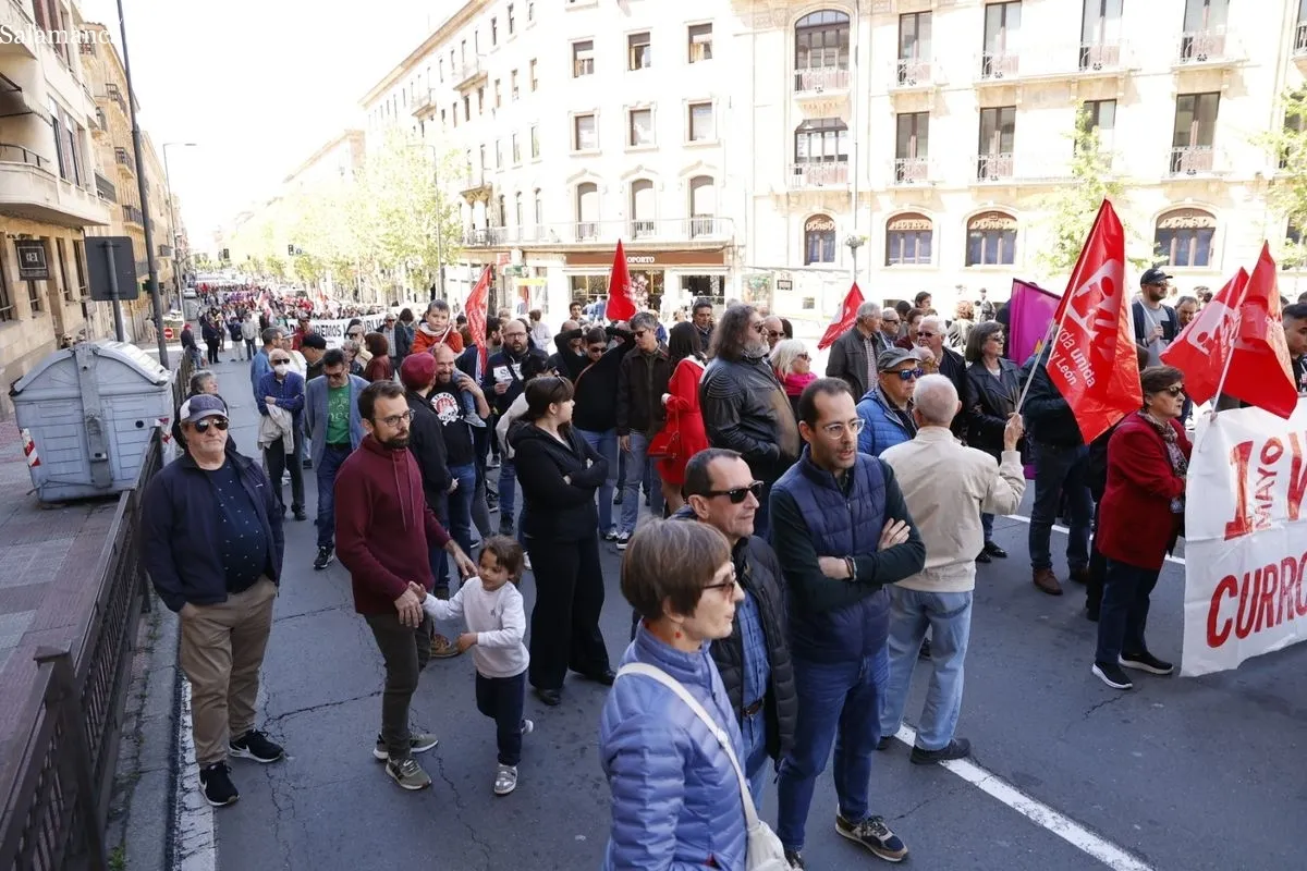 Los sindicatos se manifiestan en Salamanca por el Día del Trabajador: 