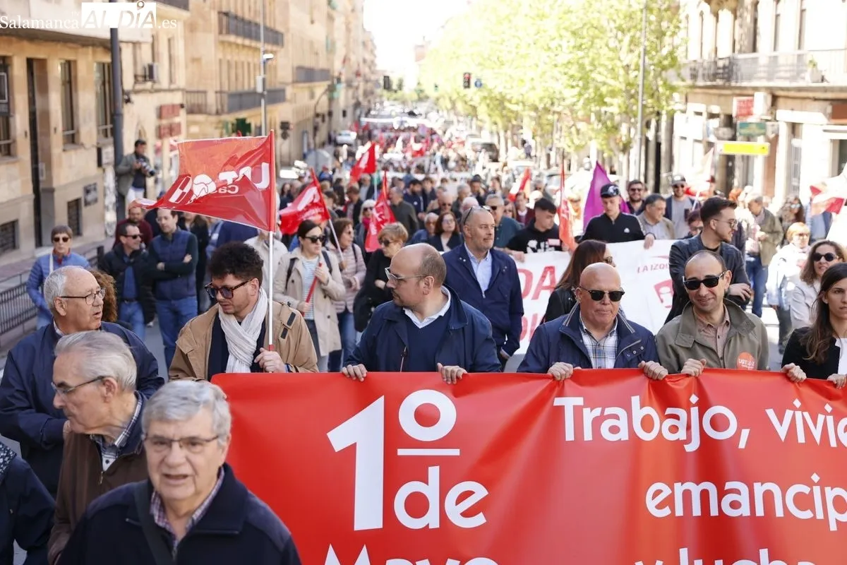 Los sindicatos se manifiestan en Salamanca por el Día del Trabajador: 