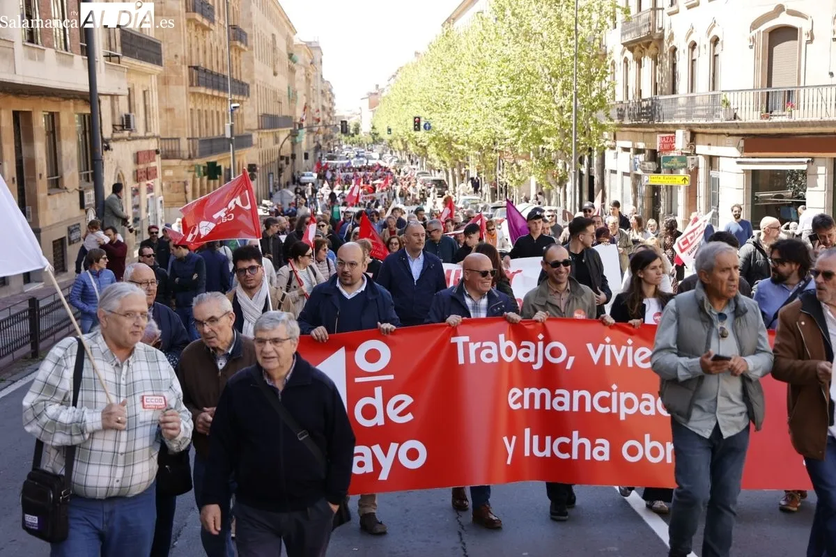 Los sindicatos se manifiestan en Salamanca por el Día del Trabajador: 